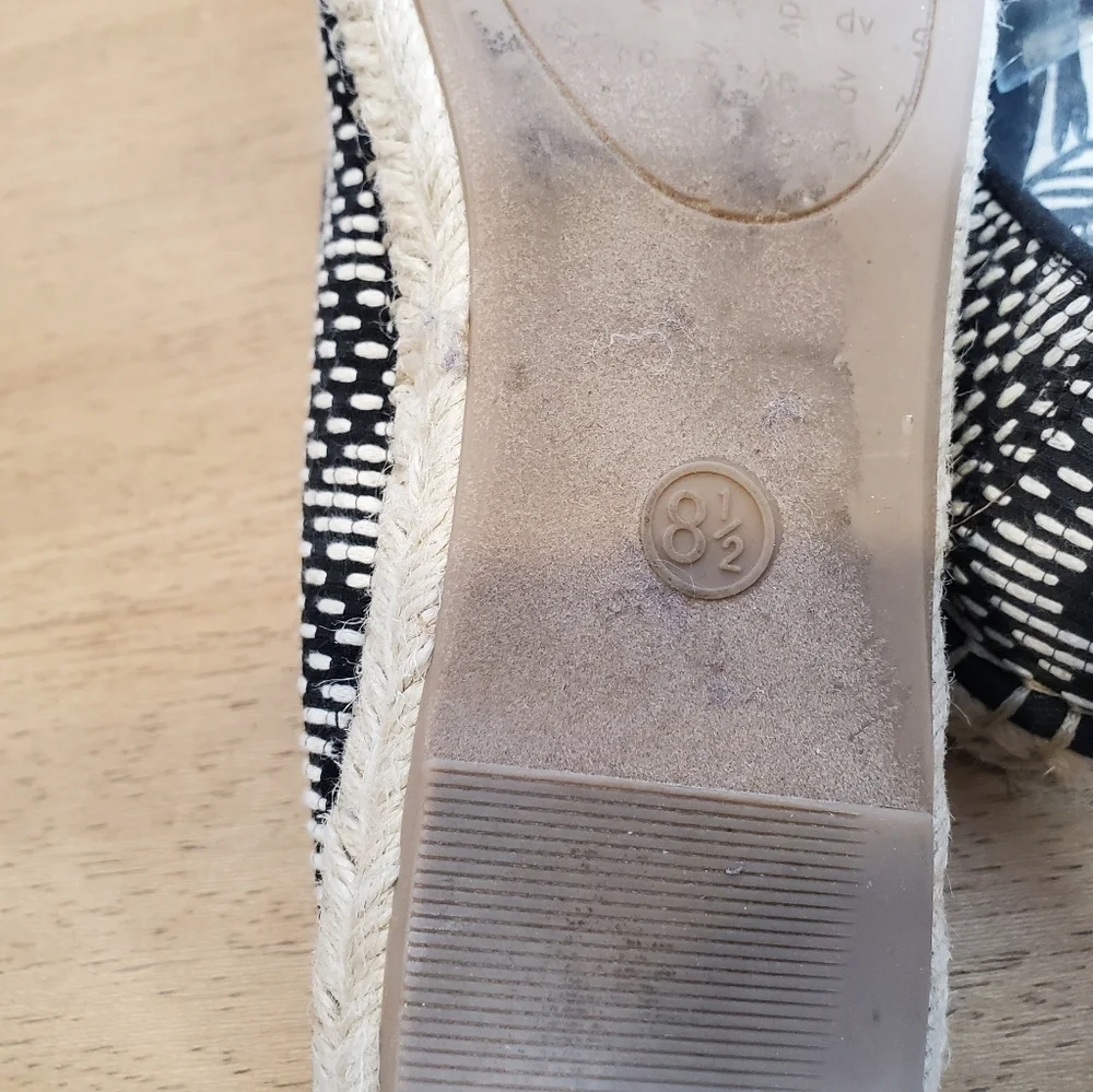 Dolce Vita Black & White Woven Espadrille Slip-Ons